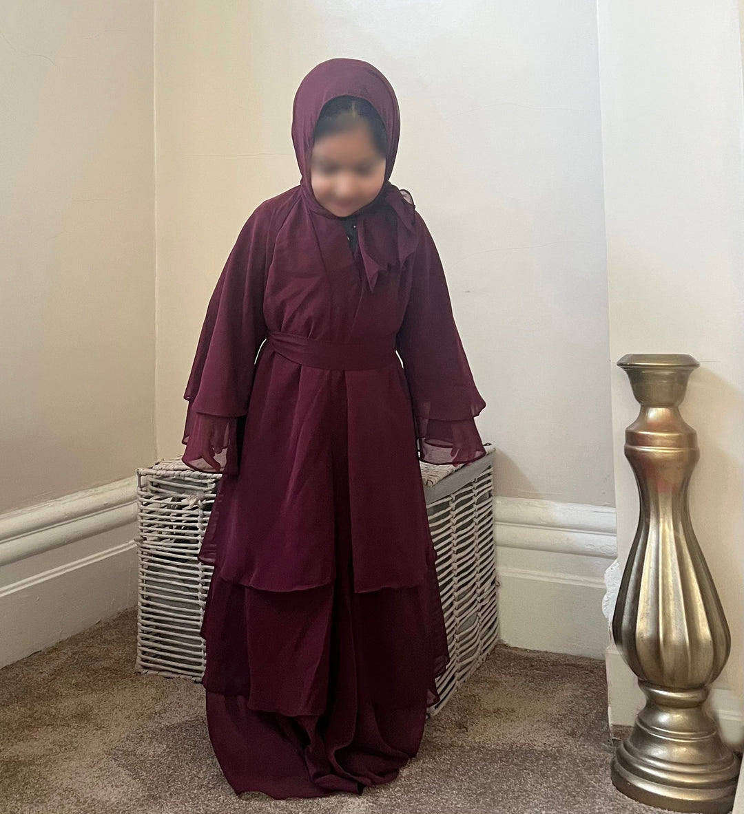 Chiffon Girls Princess Dress Abaya
