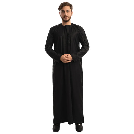 Deluxe Emirati Thobe/Jubbah in Black
