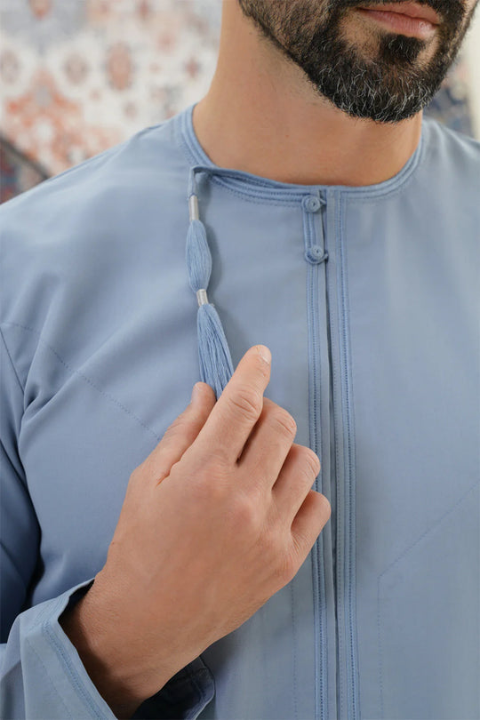 Faris Omani Thobe/Jubba - Denim Blue