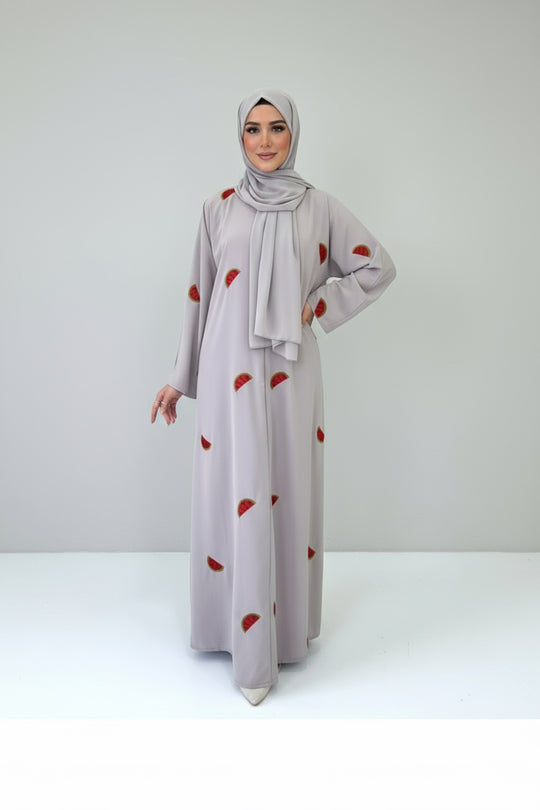 Water Melon Embroidered Abaya