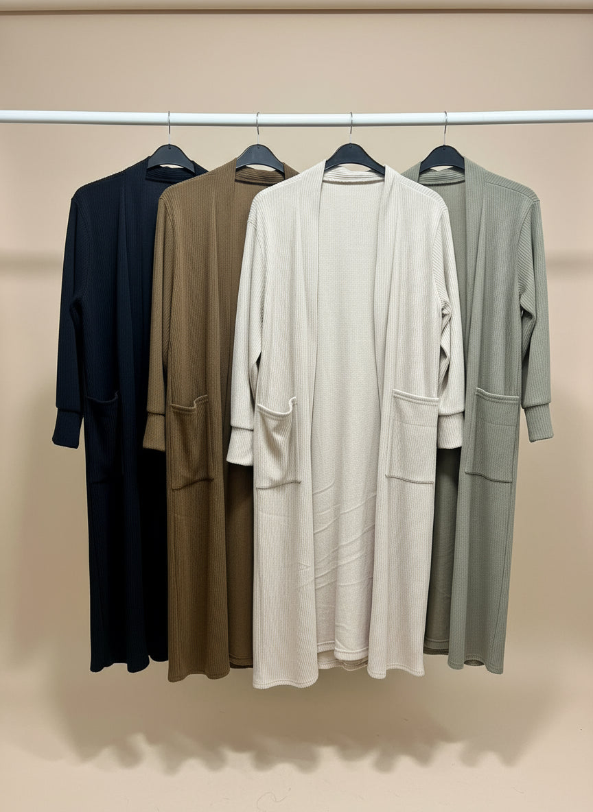 Corduroy Long Pocket Cardigan/Coatigan