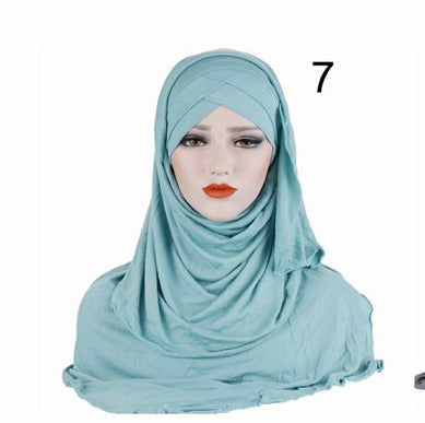 Easy Wear 2 in 1 Jersey Cap and Hijab attached
