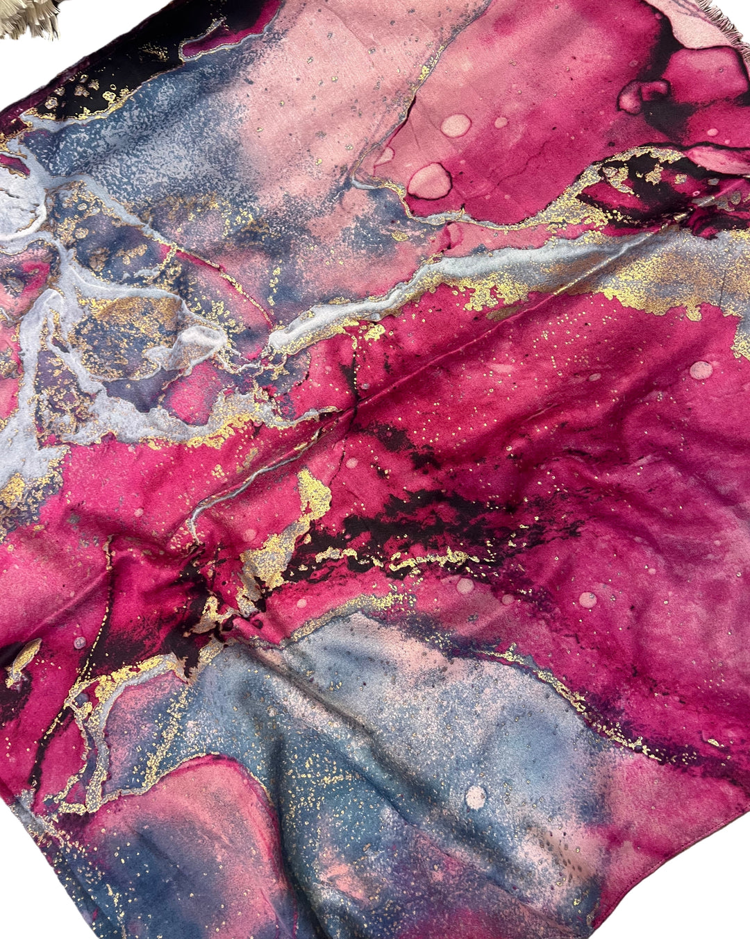 Printed Large Marble Print Shawls / Scarves/ Wrap with Gold