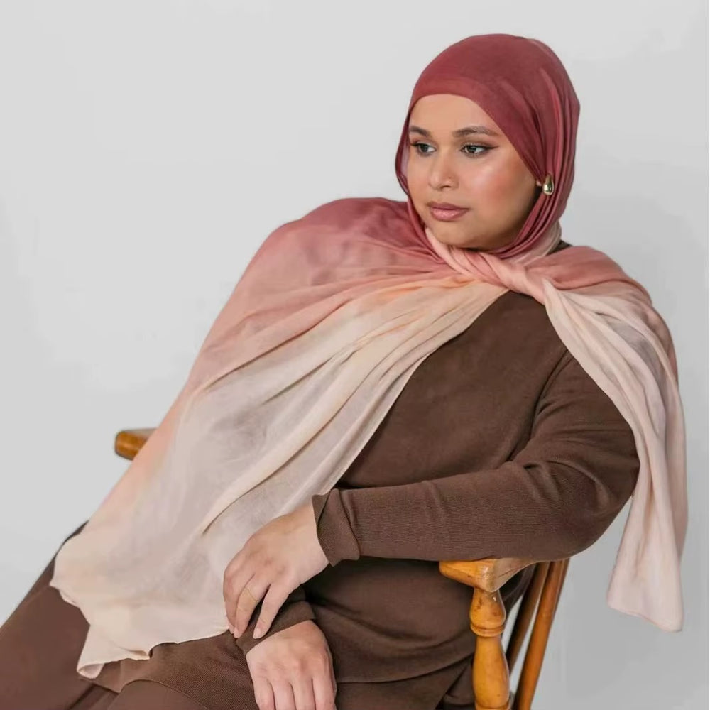 Modal cotton Dip Ombré Hijab Scarf