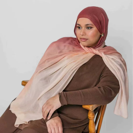 Modal cotton Dip Ombré Hijab Scarf