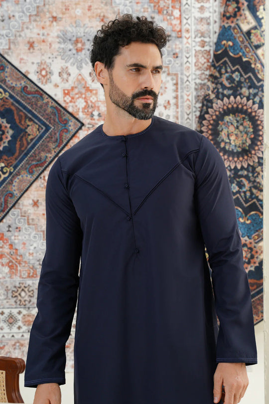Faris Emirati Thobe/Jubba - Navy