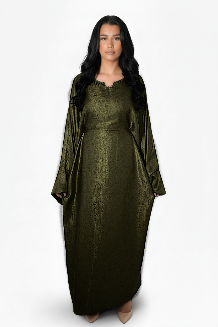 Shimmer Two toned Kaftan with ties in One Size