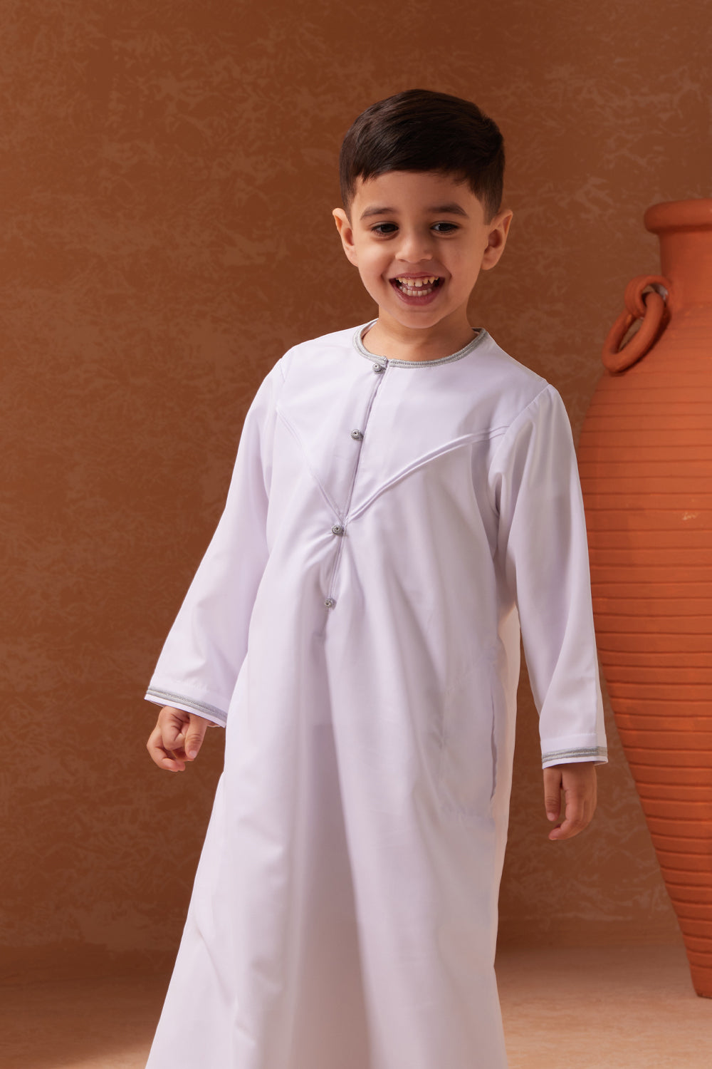 Boys Faris Emirati Jubba/Thobe - white