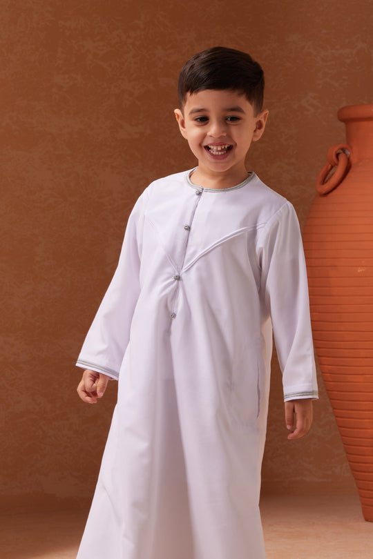 Boys Faris Emirati Jubba/Thobe - white