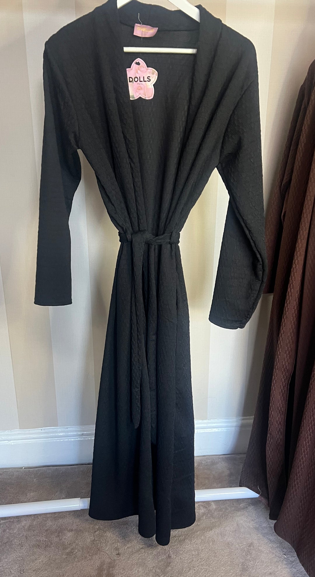 Belted Textured Maxi Coat/ kimono