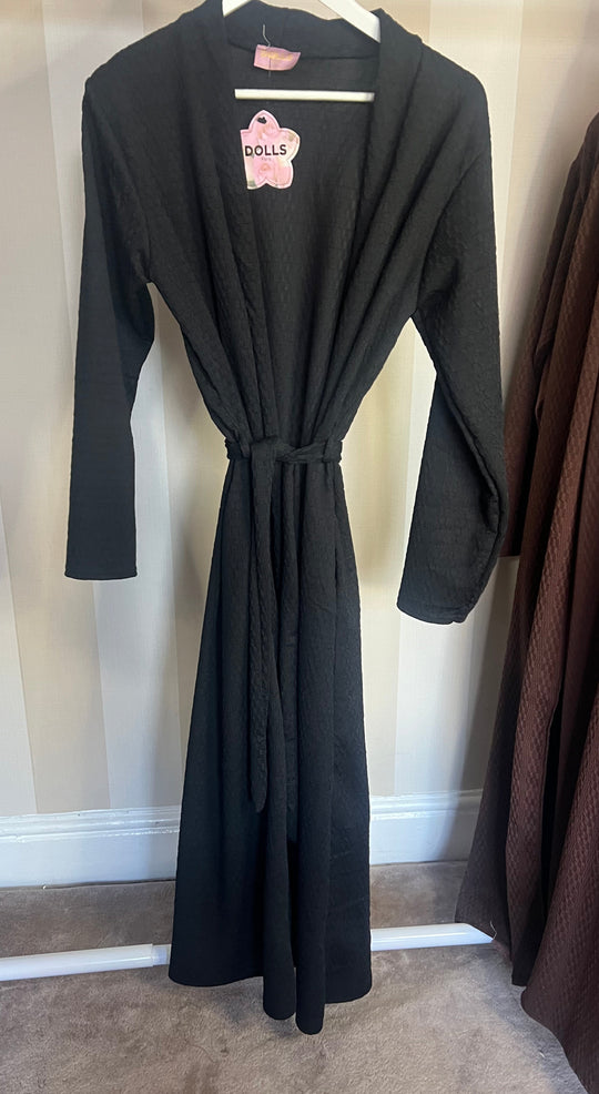 Belted Textured Maxi Coat/ kimono