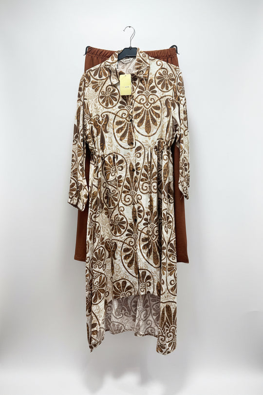 Tail Back print linen feel Coord 2
