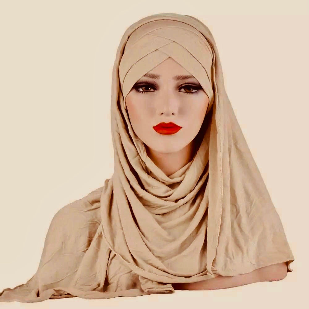 Easy Wear 2 in 1 Jersey Cap and Hijab attached