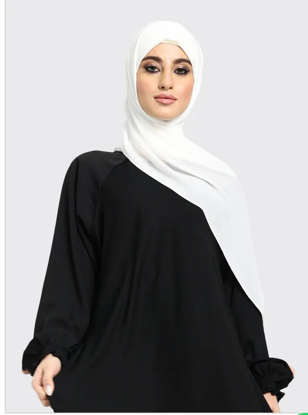 Front Zip Nida Umbrella Abaya - Black
