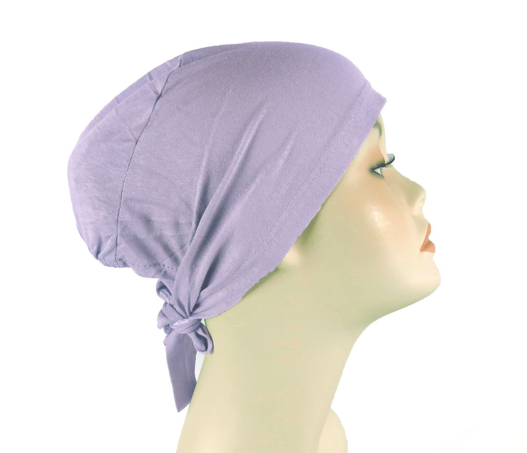 Plain Cotton tie back bonnets/ underscarf - Reds,Pinks and Purple shades