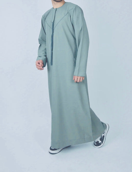 Emirati Zip Jubbah/Thobe - Duck Egg