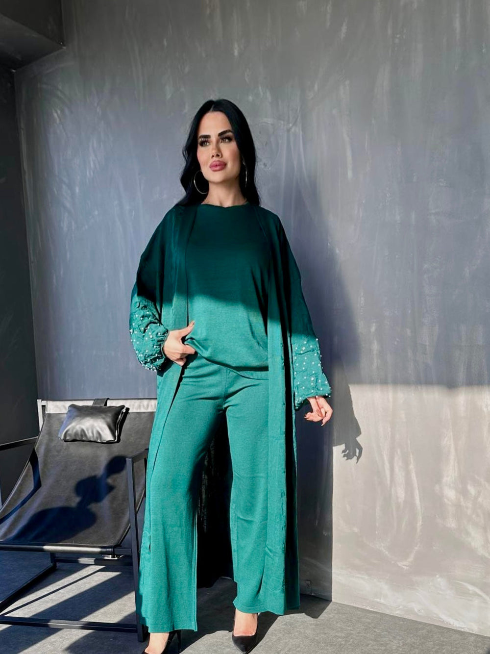 Premium Beaded Turkish Knitted Co-ord set