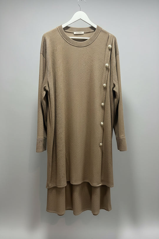 Side Button winter Ribbed Coords