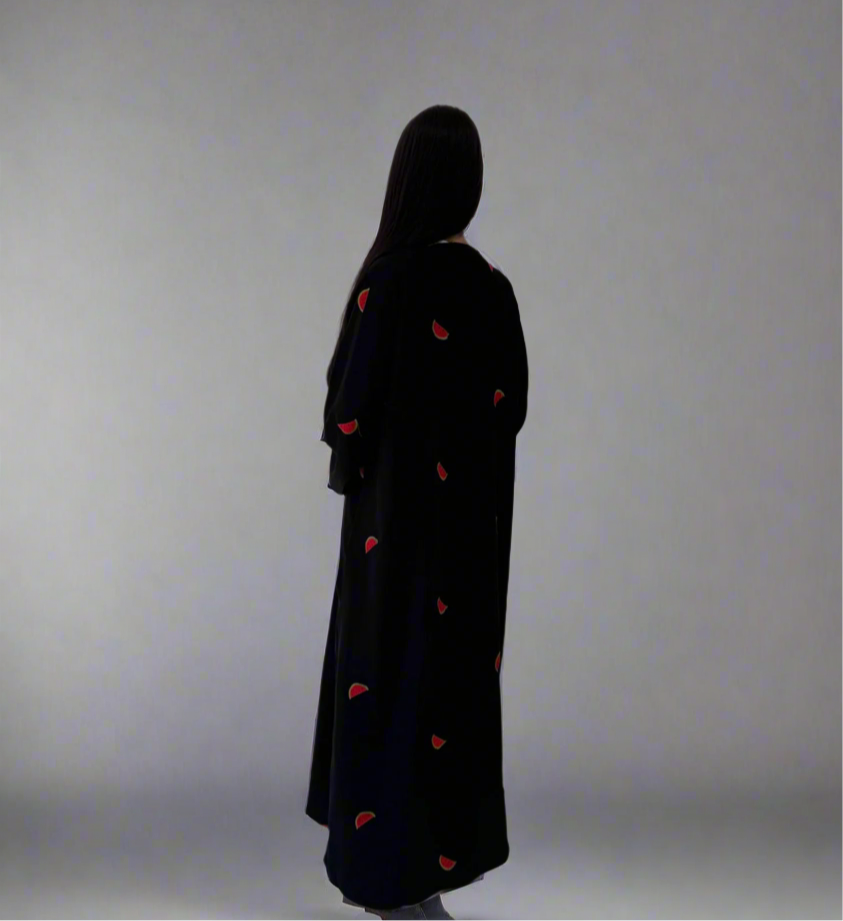 Water Melon Embroidered Abaya