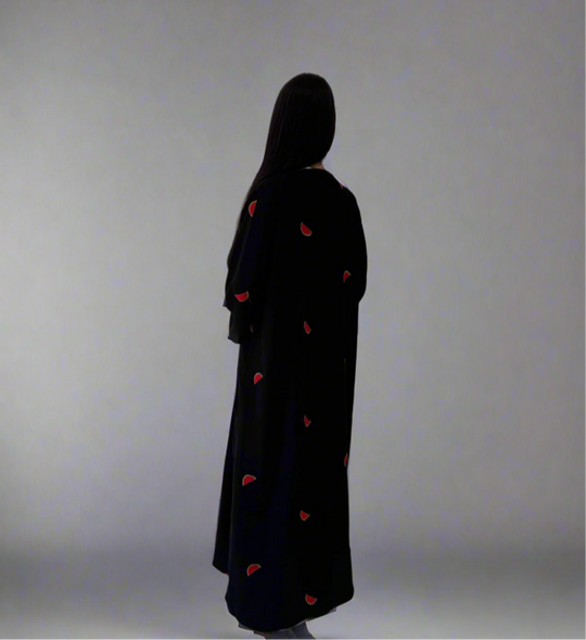 Water Melon Embroidered Abaya