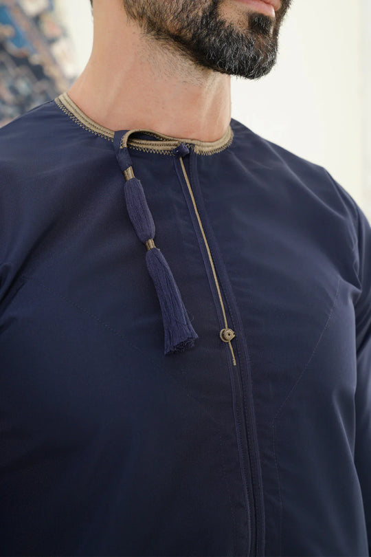 Boys Faris Omani Jubba/Thobe - Navy Blue