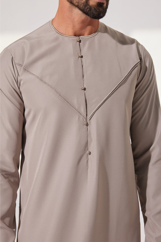 Faris Emirati Thobe/Jubba - Taupe