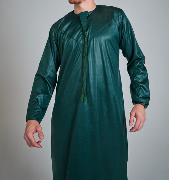 Emirati shiny Thobe Emerald Green