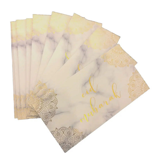 Eid Mubarak Money Wallet/ Envelopes (10pk) – Marble & Gold