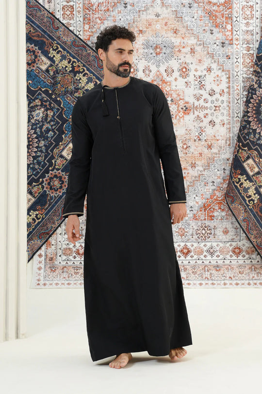 Faris Omani Thobe/Jubba - Black