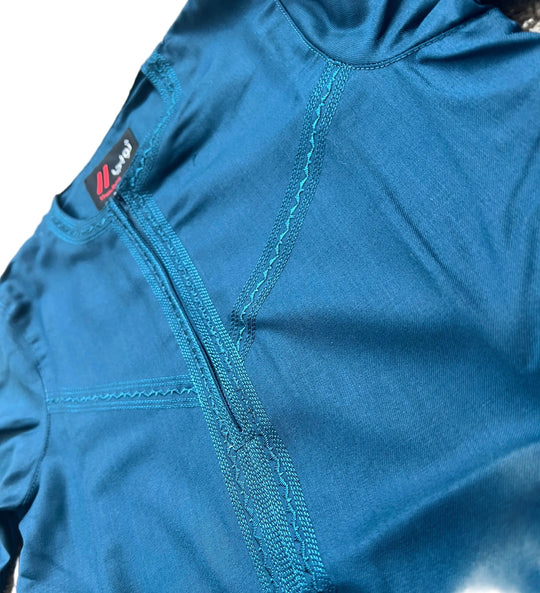 Premium Emirati Thobe/ Jubba in Deep Teal Blue -
