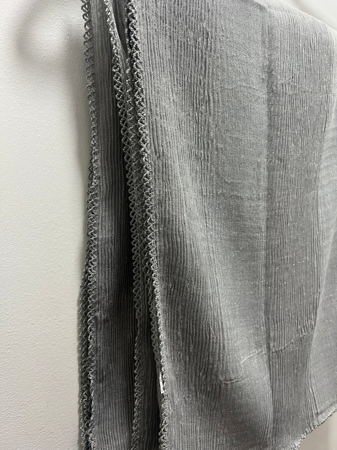 Crinkle Sparkly Hijab/Scarf with crochet lace edge