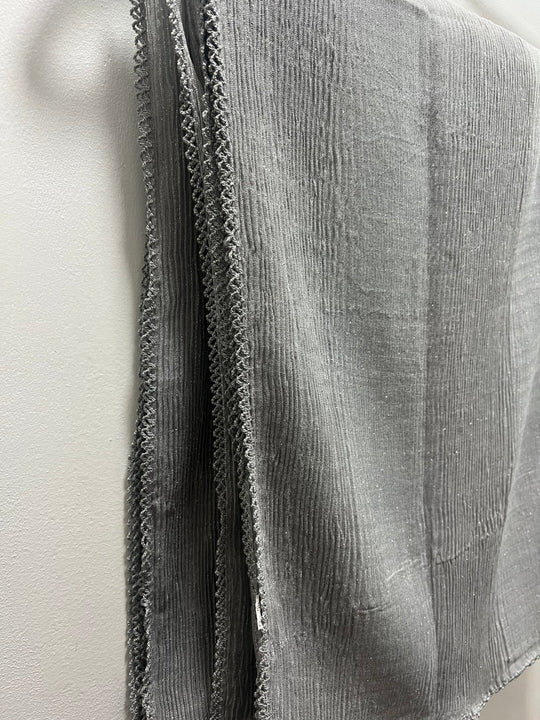 Crinkle Sparkly Hijab/Scarf with crochet lace edge
