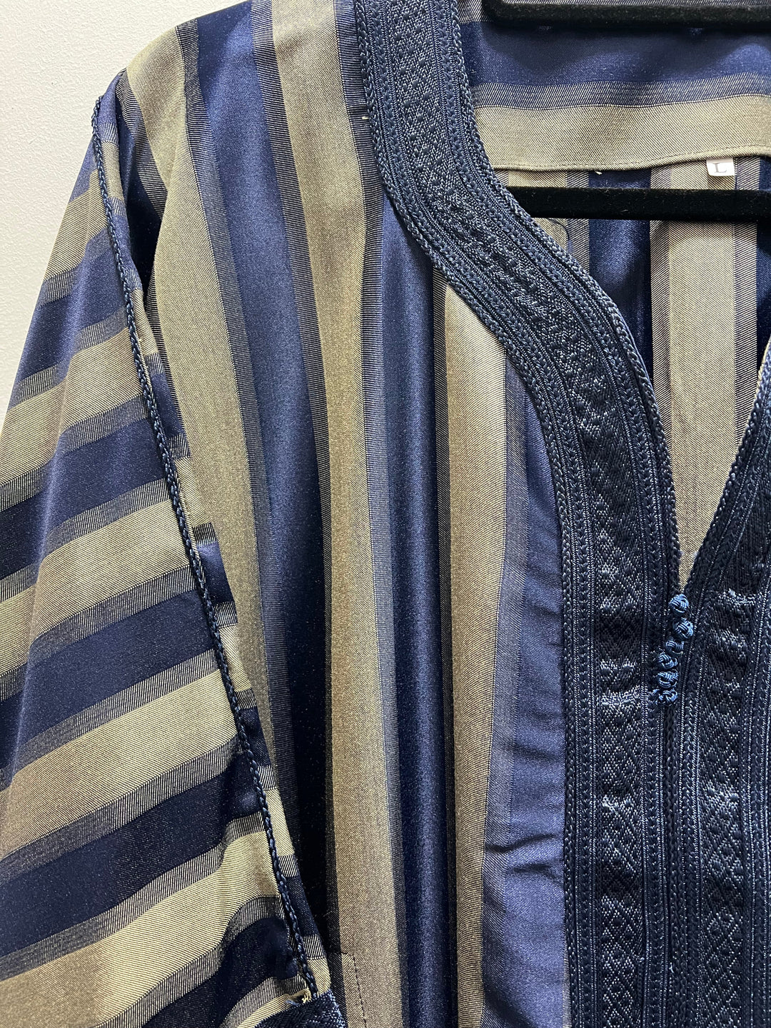 Moroccan Half Sleeve stripe Thobe/ Jubbah - Blue shade