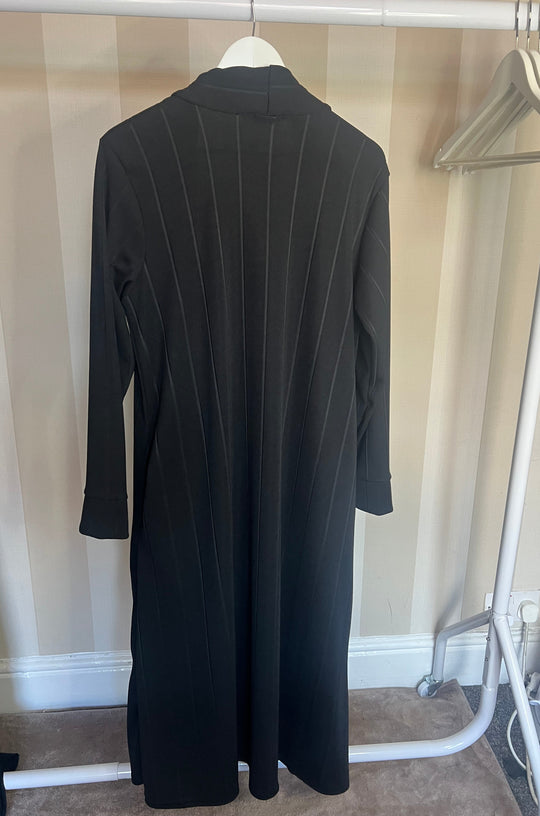 Heavy Midi Black Cardigan/Coatigan with hidden pockets