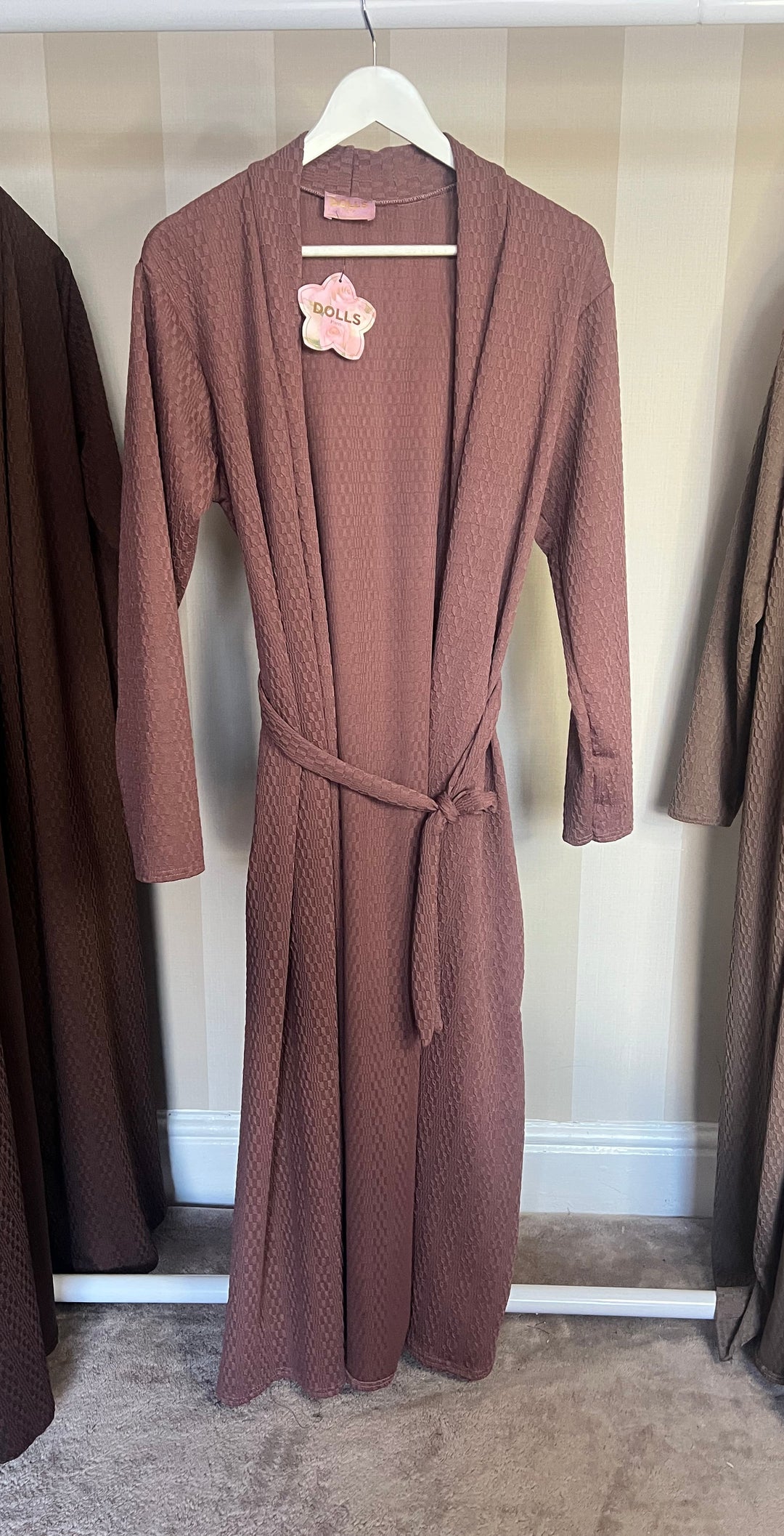 Belted Textured Maxi Coat/ kimono