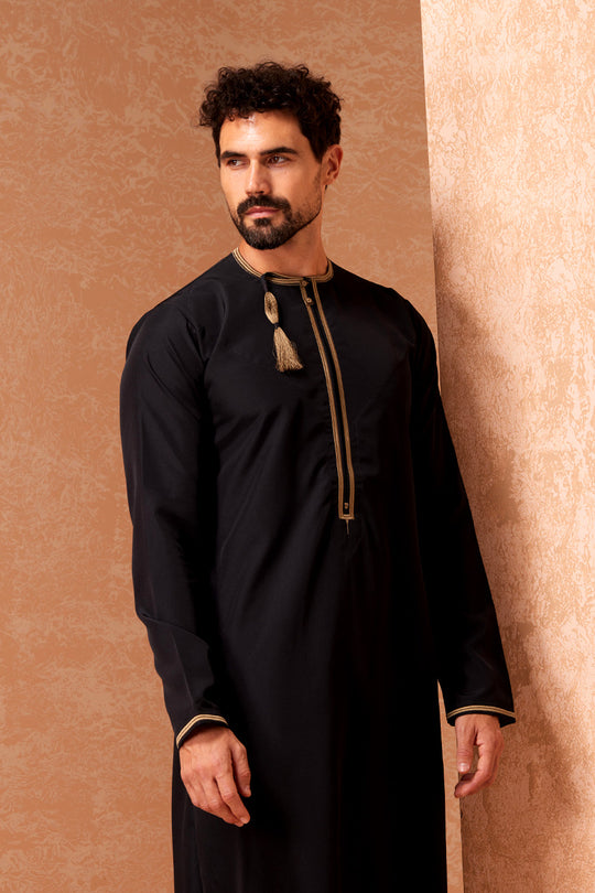 Faris Omani Thobe/Jubba - Black