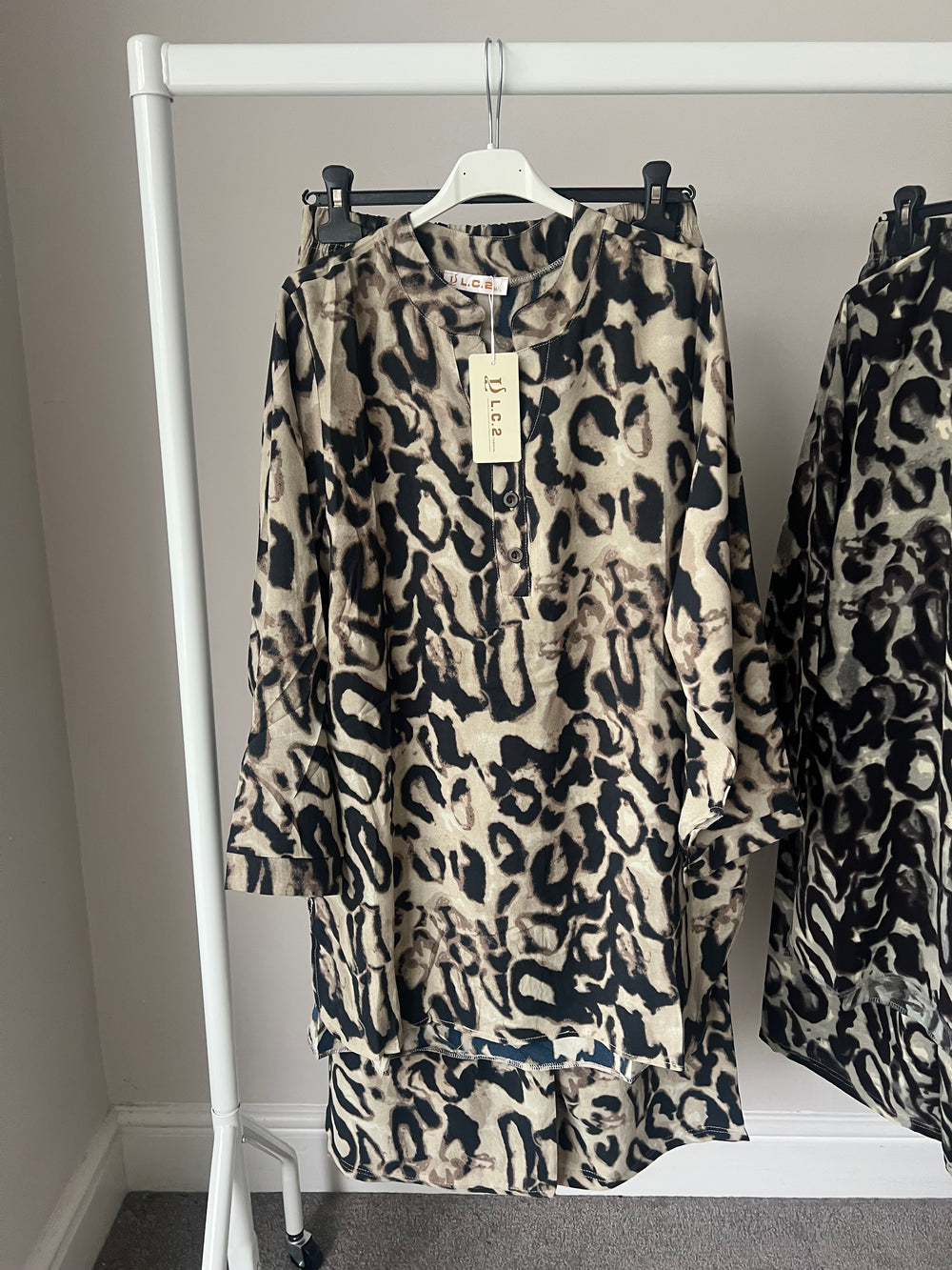 Animal printed 3 Button Soft Coords set