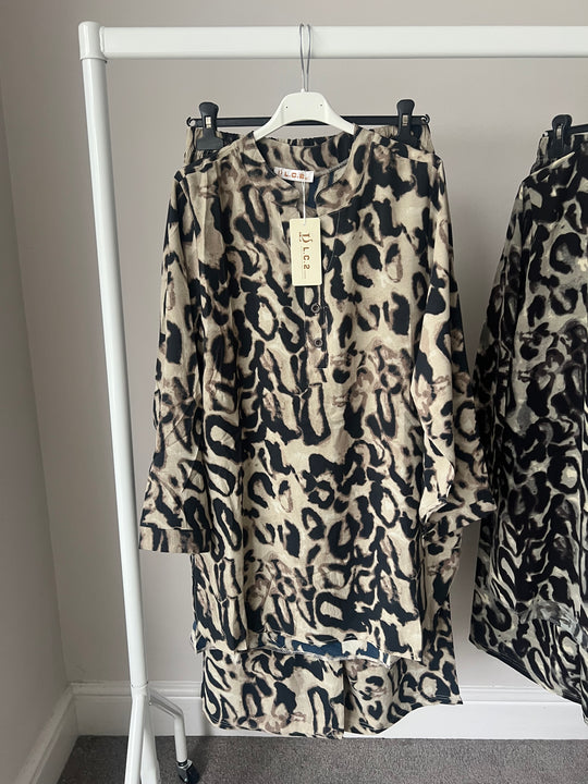 Animal printed 3 Button Soft Coords set