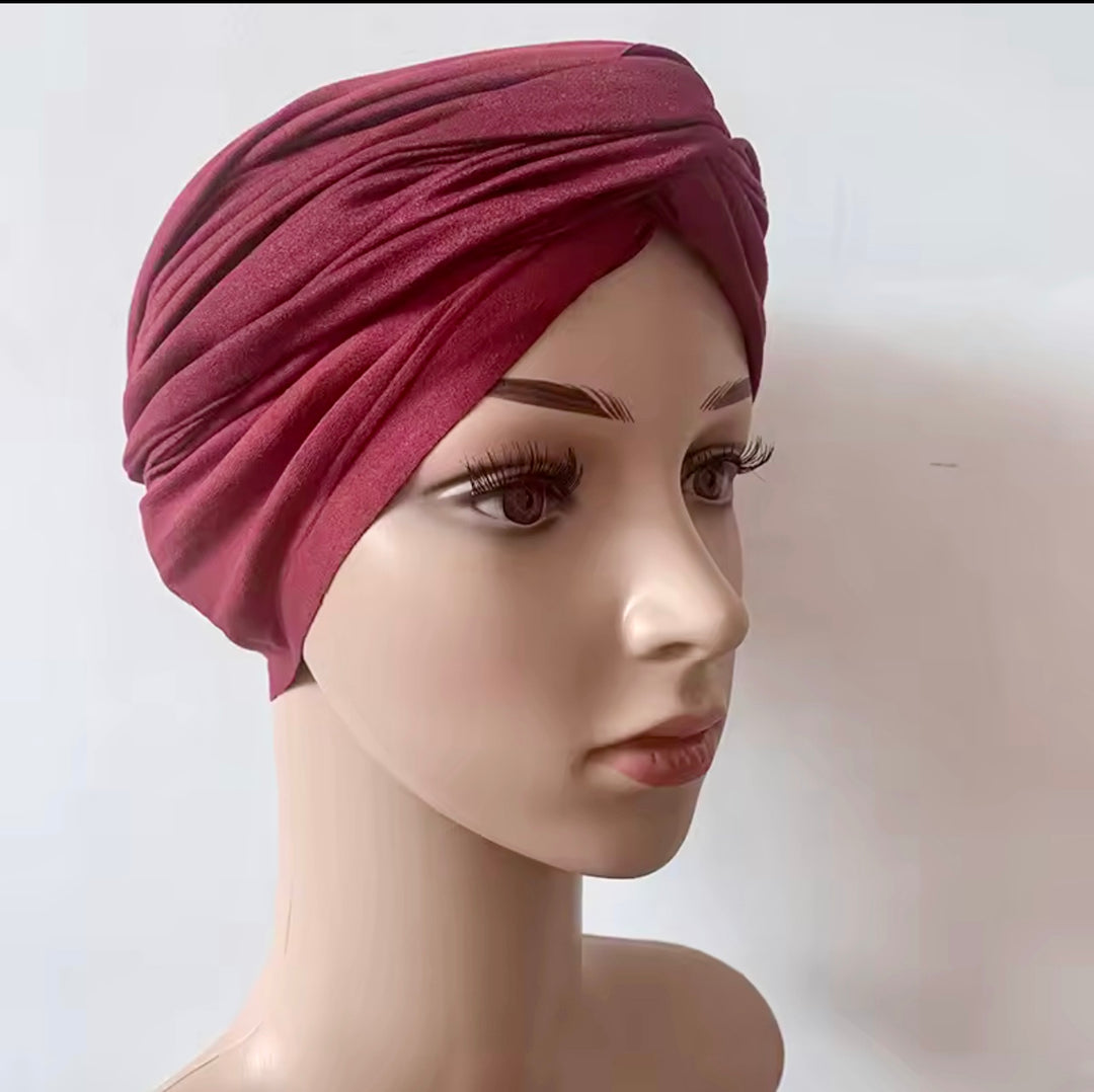 EASY TO WEAR SUEDE TURBAN/CHEMO HIJAB WRAP- TK