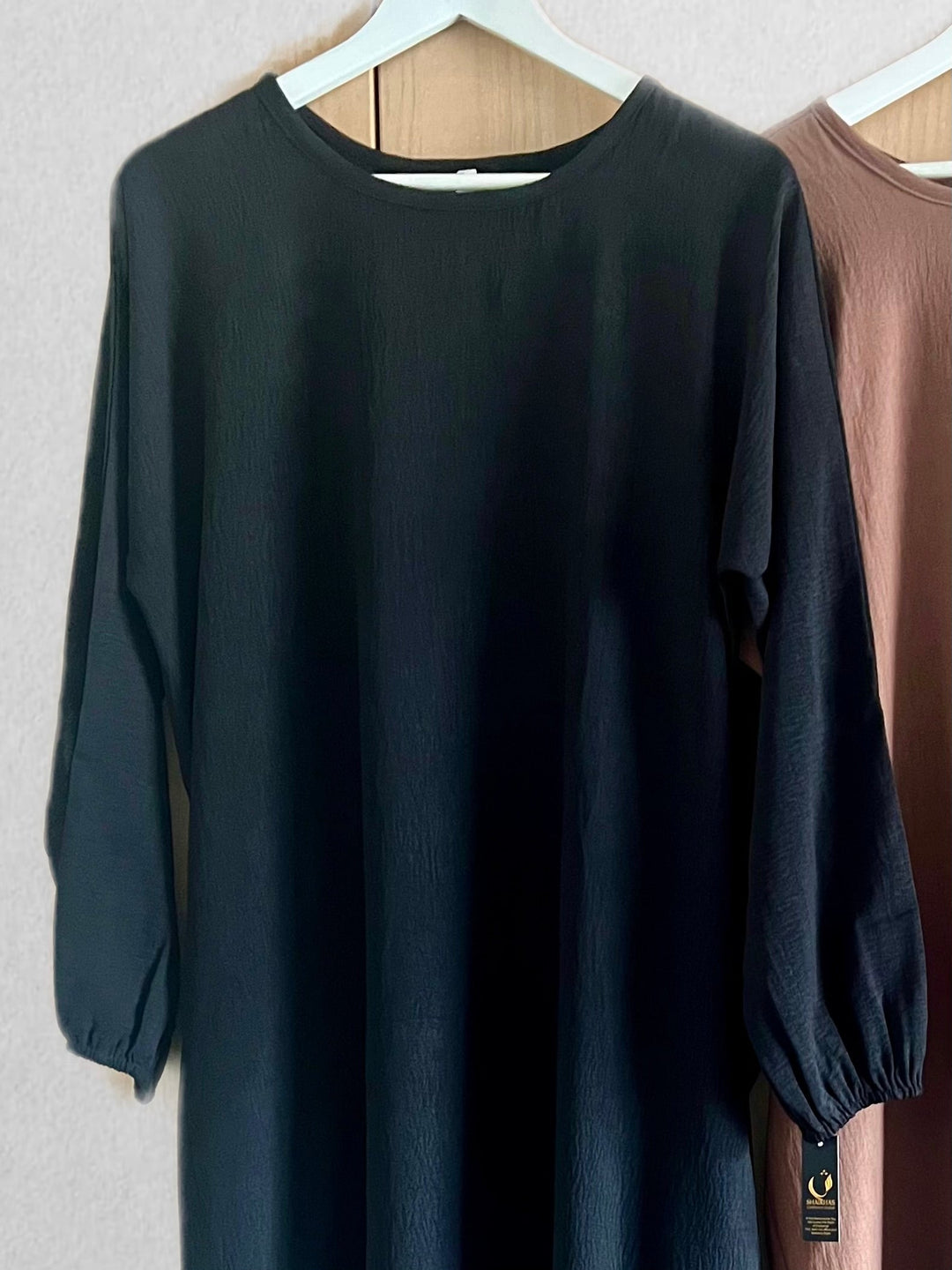 Textured Cey Abayas/ Inner Slip with Elasticated cuff