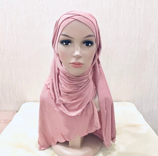 Easy Wear 2 in 1 Jersey Cap and Hijab attached