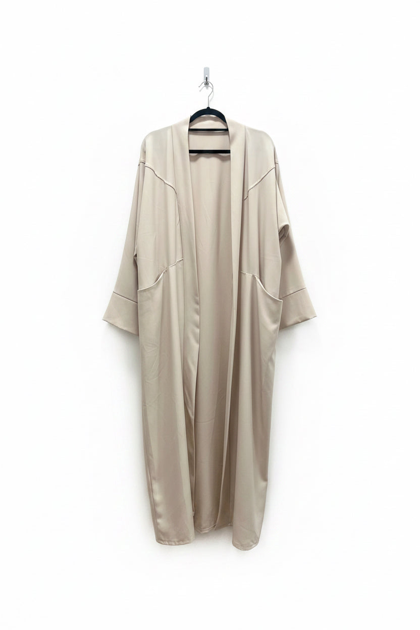 Linen Look Medium weight Duster Coat Midi Length