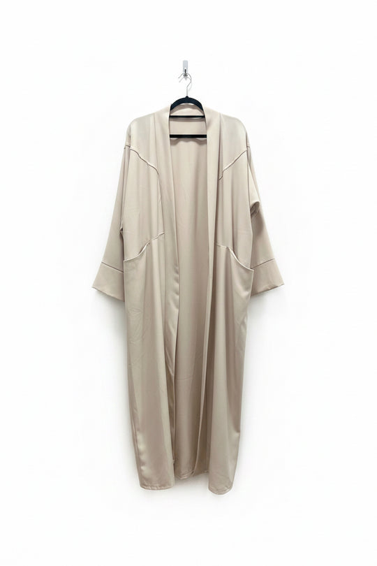 Linen Look Medium weight Duster Coat Midi Length