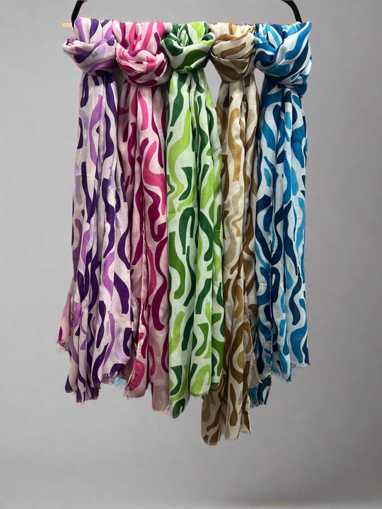 Printed large Cotton Mix scarf/ Hijab