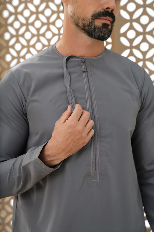 Latest Boys Faris Omani Jubba/Thobe Charcoal