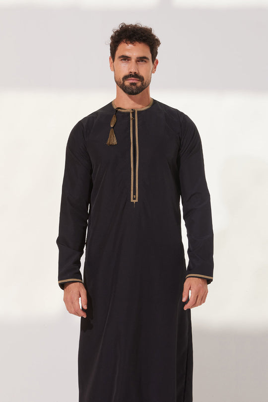 Faris Omani Thobe/Jubba - Black