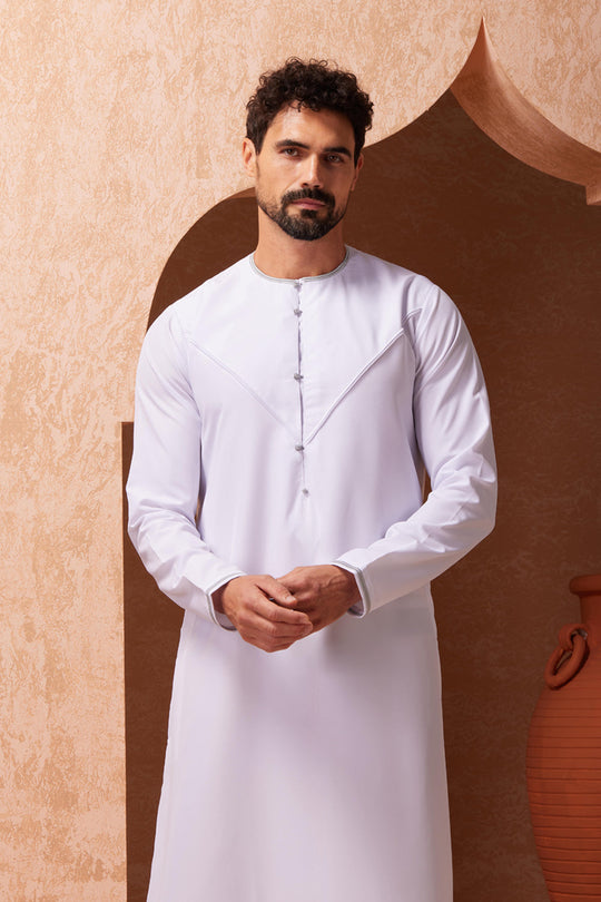 Faris Emirati Thobe/Jubba - White