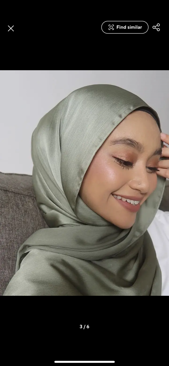Silk Chiffon Scarf / Hijab - Sage 33