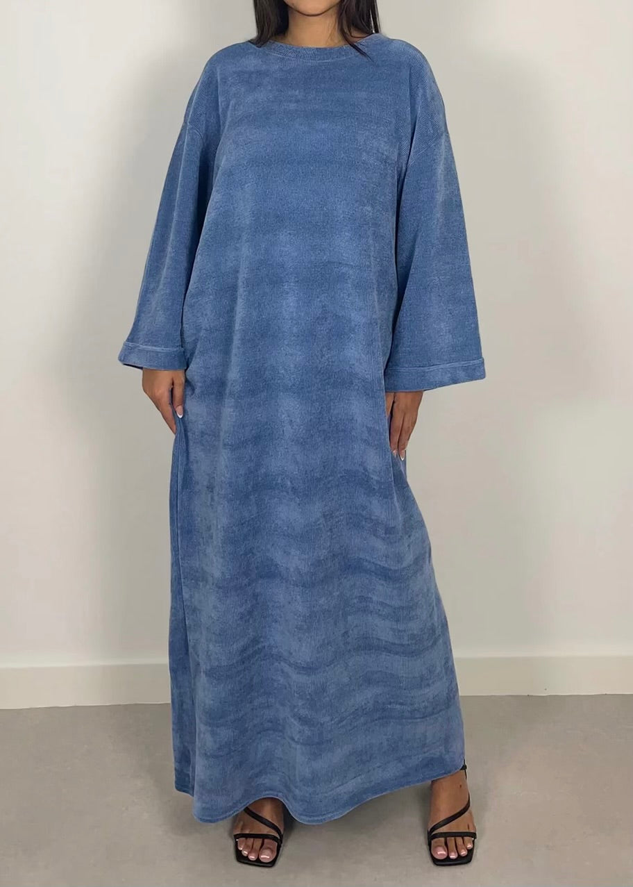 Chenille Velour Winter Midaxi Dress