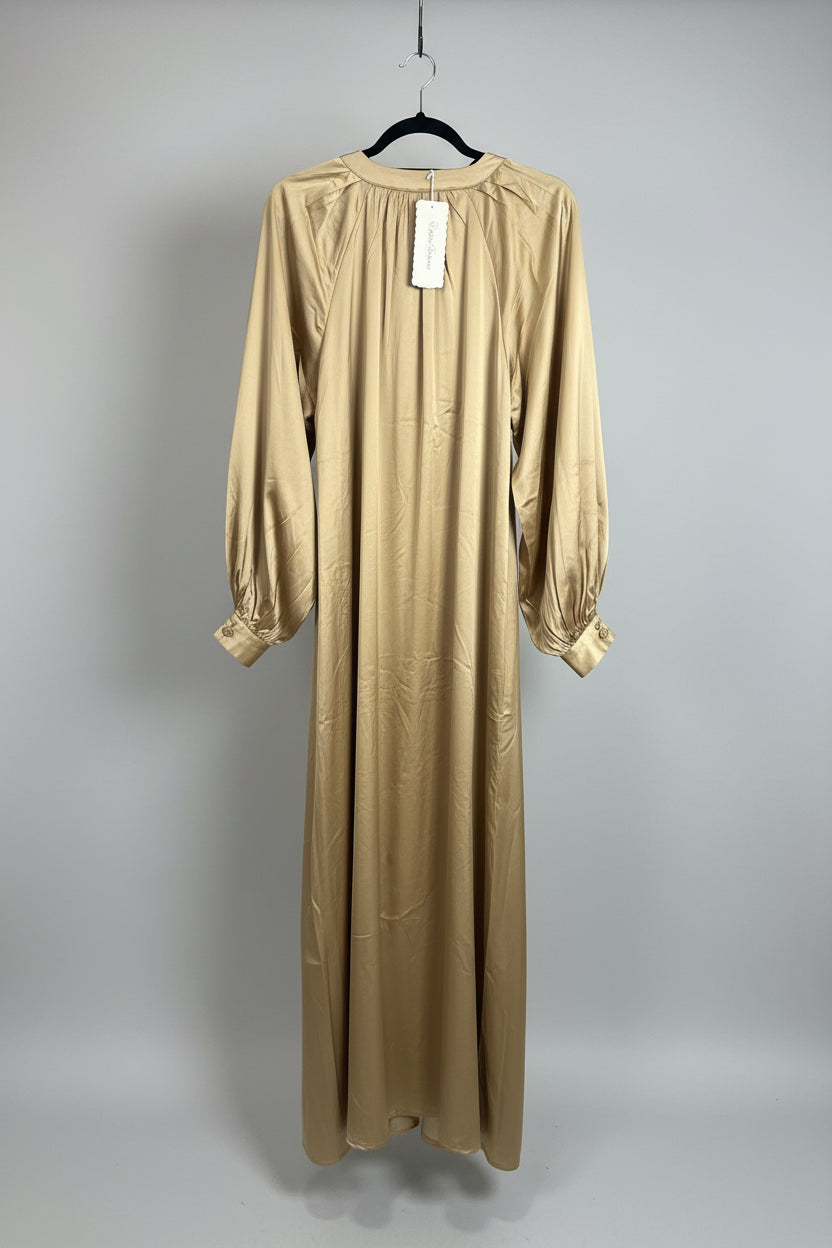 Premium Satin balloon sleeve Belt Dress  The Hijab World